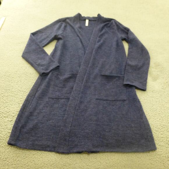 Zenana Outfitters Sweaters - Zenana Outfitters Sweater Womens 1X Cardigan Duster Blue Open Pockets Knit